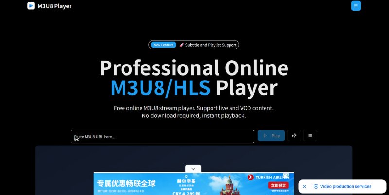 M3U8HLS Player
