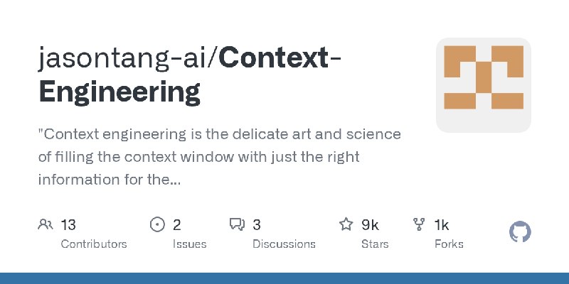 GitHub - jasontang-ai/Context-Engineering: "Context engineering is the delicate art and science of filling the context window with…