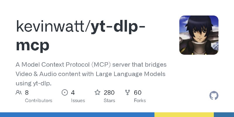GitHub - kevinwatt/yt-dlp-mcp: A Model Context Protocol (MCP) server that bridges Video & Audio content with Large Language Models…