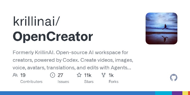 GitHub - krillinai/OpenCreator: Formerly KrillinAI. Open-source AI workspace for creators, powered by Codex. Create videos, images…