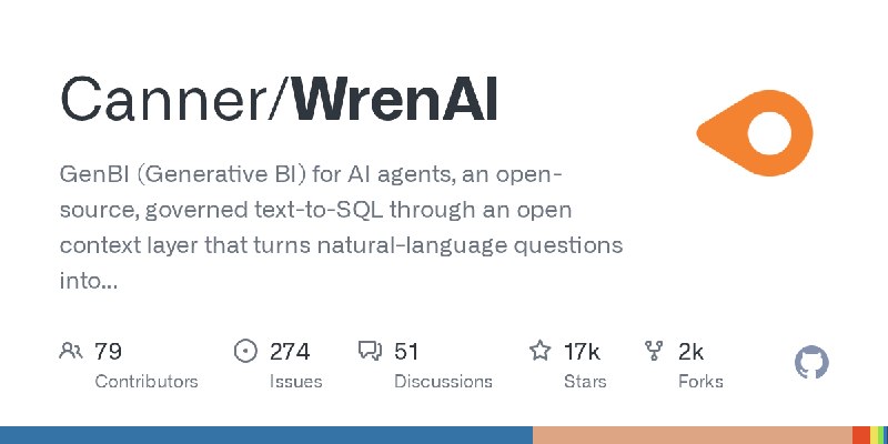 GitHub - Canner/WrenAI: GenBI (Generative BI) for AI agents, an open-source, governed text-to-SQL through an open context layer…