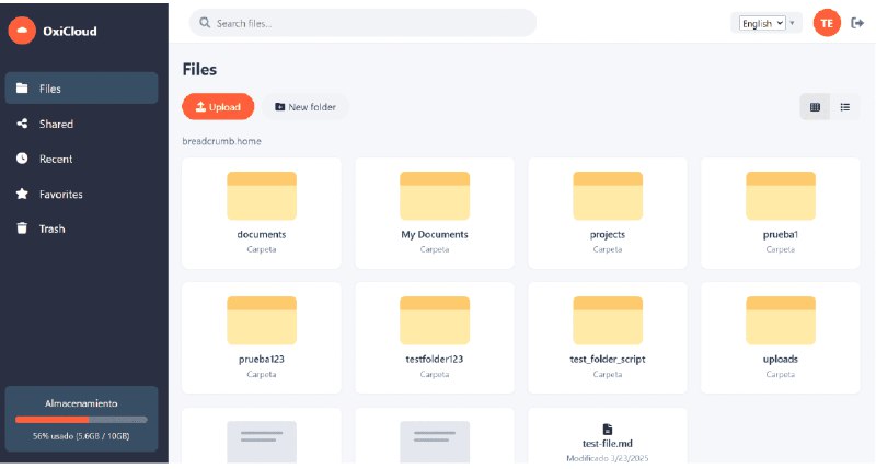 👉 名称：OxiCloud🤖 类型：🎯项目👏 介绍：OxiCloud 是一个轻量级的云存储服务器，它使用 Rust 语言编写，旨在提供一个比传统 PHP 云服务（如 NextCloud）更快速、更轻量的文件存储方案