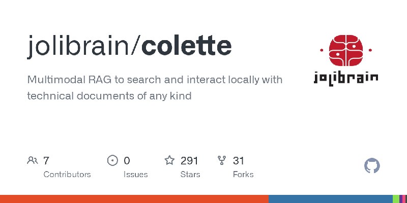 GitHub - jolibrain/colette: Multimodal RAG to search and interact locally with technical documents of any kind