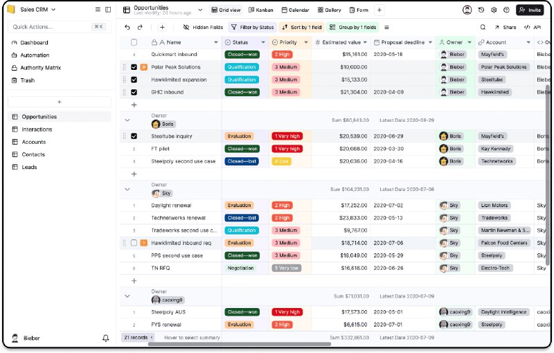 👉 名称：teable🤖 类型：🎯项目👏 介绍：基于 No-Code 的下一代 Airtable 替代品，它提供了一个类似电子表格的界面来创建强大的数据库应用，支持实时协作，并且能够扩展到数百万行数据：