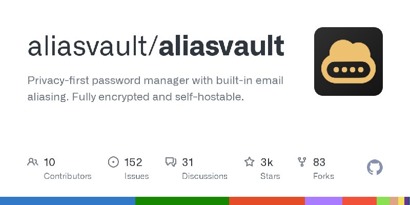 GitHub - aliasvault/aliasvault: Privacy-first password manager with built-in email aliasing. Fully encrypted and self-hostable.