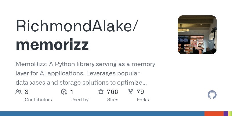 GitHub - RichmondAlake/memorizz: MemoRizz: A Python library serving as a memory layer for AI applications. Leverages popular databases…
