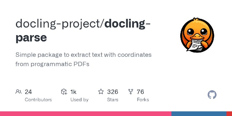 GitHub - docling-project/docling-parse: Simple package to extract text with coordinates from programmatic PDFs