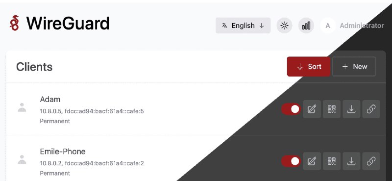 👉 名称：wg-easy🤖 类型：🎯项目👏 介绍：wg-easy 提供一种简单的方式来运行 WireGuard VPN，并配备了 Web 管理界面