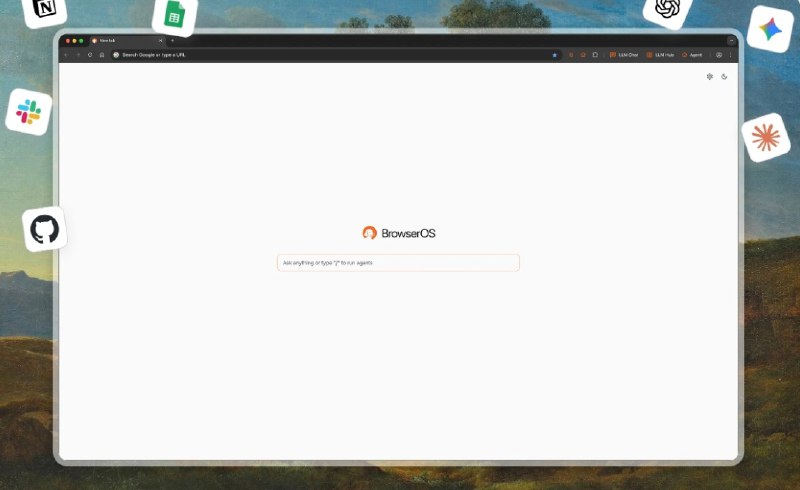 BrowserOS - 可以原生运行 AI agent 的智能浏览器