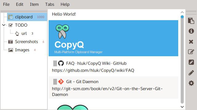 #软件 #工具 #开源 CopyQ - 跨平台高级剪贴板管理器▎软件平台：#Windows #macOS #Linux▎软件介绍：一款剪贴板管理工具，它能自动记录复制的文本、图片、HTML 和其他格式数据，提供历史记录管理，轻松查找剪贴内容