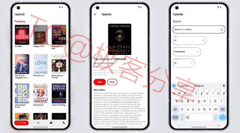 #电子书 #安卓 #阅读 Openlib - 一个专门下载和阅读「Anna’s Archive」的开源 Android 软件知名影子图书馆「Anna’s Archive」包含大量受版权保护的书籍、论文等资源，Openlib 可直接下载并阅读📮投稿    📢频道    💬群聊    索引
