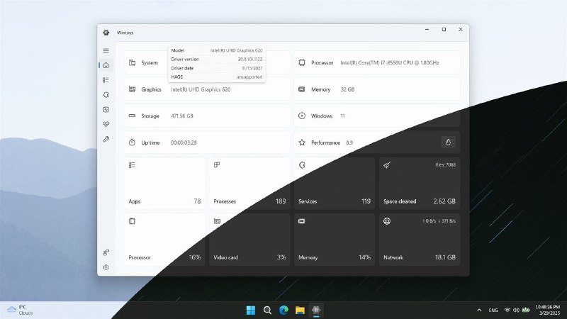 #软件 #工具 Wintoys - Windows 系统优化和管理工具▎软件平台：#Windows▎软件介绍：一款专为 Windows 10/11 设计的免费系统优化工具，集成了性能提升、隐私控制、系统清理、应用卸载和服务管理等功能