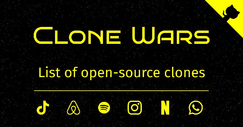 #开源 #代替方案 Clone Wars - 100+ 个热门网站和应用的开源替代名单Clone Wars 列出了如 Airbnb、Amazon、Instagram、Netflix、TikTok、Spotify、WhatsApp、YouTube 等知名网站的开源版本喜欢折腾的有福了📮投稿    📢频道    💬群聊    索引