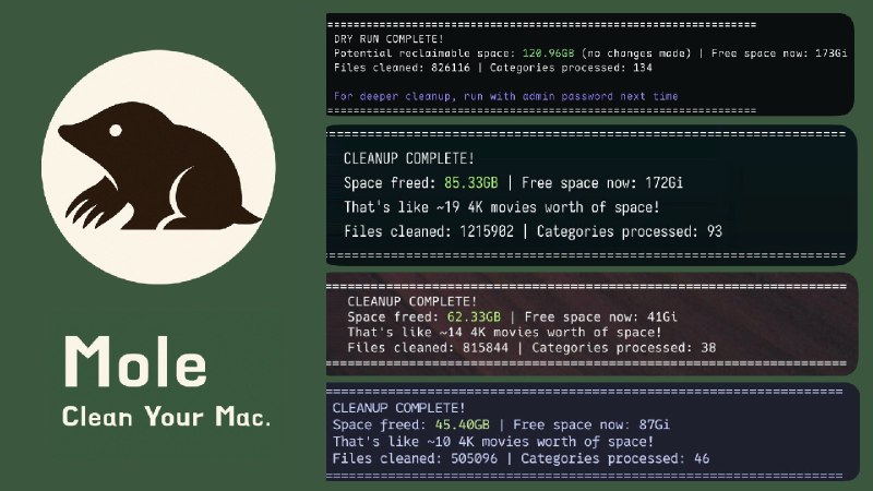 Mole - 命令行 macOS 系统深度清理工具
