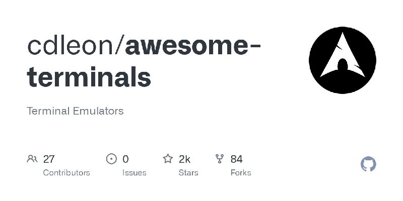 #GitHub #工具 #列表 awesome-terminals - 各平台终端模拟器、相关工具和资源列表▎项目介绍：一个开源项目，旨在收集和整理各类终端模拟器，涵盖如 Android、iOS、Linux、macOS、Windows 等多种操作系统