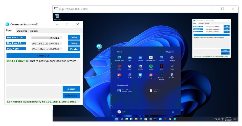 #开源 #远程 #Windows #P2P P2P 远程桌面 - 一款基于 P2P 的 Windows 桌面远程软件 下载页面无需安装、无需付费、免费开源，只需要对方 IP 即可开始远程访问，还内置聊天功能