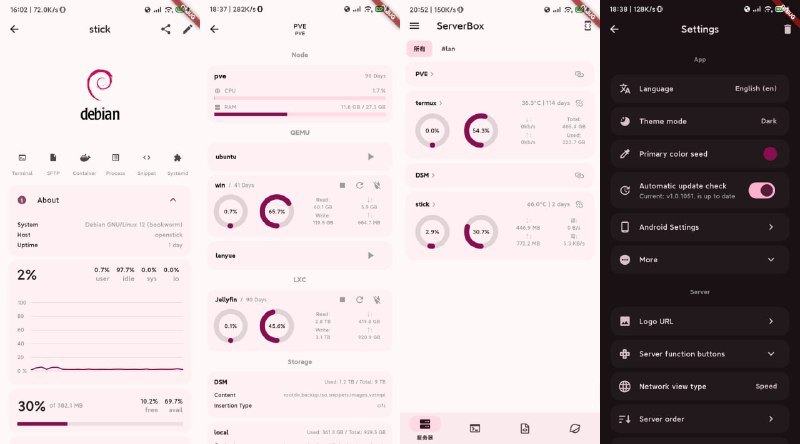 Server Box使用 Flutter 开发的 Linux 服务器工具箱，提供服务器状态图表和管理工具