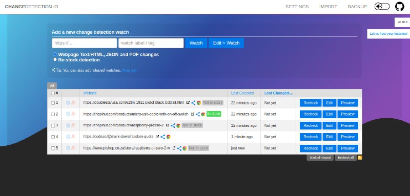 #开源 #监控 #工具 Changedetection – 一款开源的网站监控工具市面上大多监控网站的服务都需要付费，Changedetection 完全开源免费可自部署