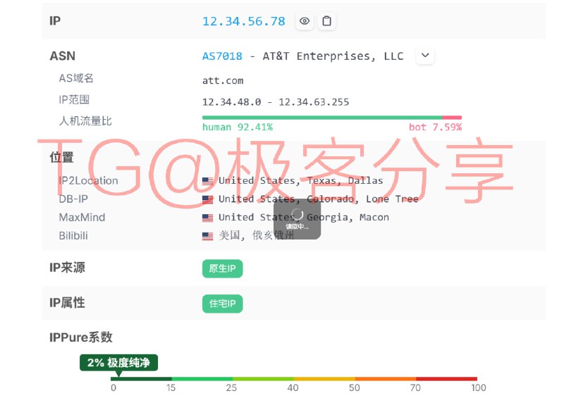 #网站 #在线工具 #IP IPPure - 一个 IP 纯净度检测网站网站提供 IP定位信息查询、IP风险信息查询、指纹信息、VPN泄露检测等服务其中，「VPN溯源」可以查看当前使用 IP 泄露情况，如果显示的是你真实地址，请马上停止弃用当前 IP！相关阅读小心！你的代理 IP 可能正在暴露你的真实地址📮投稿    📢频道    💬群聊    索引
